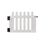 WamBam Fence 3-1/2 ft. x 2-5/8 ft. Newport Vinyl Picket Fence Gate with Stainless Steel Hardware