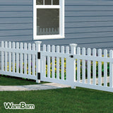 WamBam Fence 3-1/2 ft. x 2-5/8 ft. Newport Vinyl Picket Fence Gate with Stainless Steel Hardware