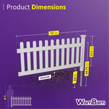 WamBam Fence 3 ft. x 6 ft. Newport Picket Vinyl Fence with No-Dig Steel Pipe Anchor Kit