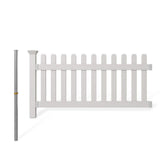 WamBam Fence 3 ft. x 6 ft. Newport Picket Vinyl Fence with No-Dig Steel Pipe Anchor Kit