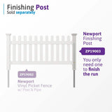 WamBam Fence 3 ft. x 6 ft. Newport Picket Vinyl Fence with No-Dig Steel Pipe Anchor Kit