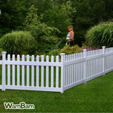 WamBam Fence 3 ft. x 6 ft. Newport Picket Vinyl Fence with No-Dig Steel Pipe Anchor Kit