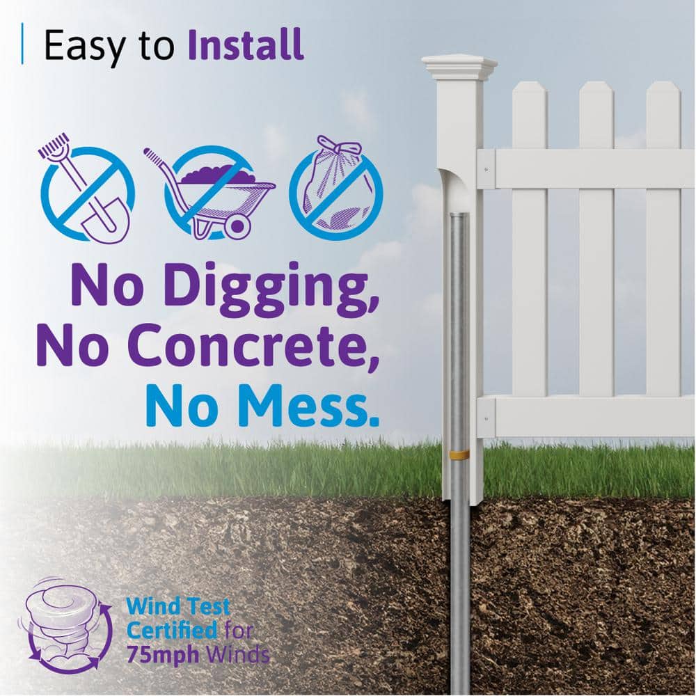 WamBam Fence No-Dig Vinyl Fence Post - Newport Finishing