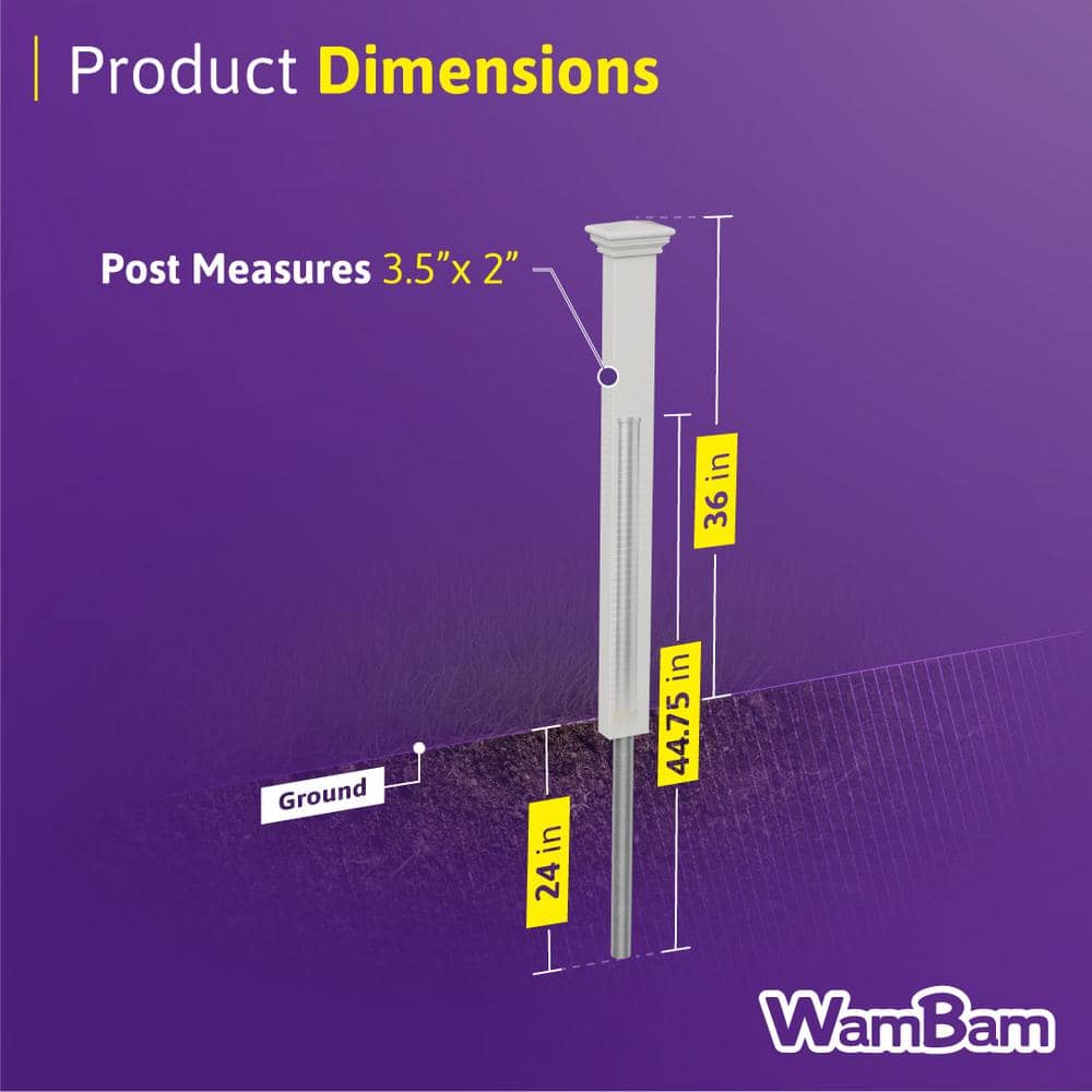 WamBam Fence No-Dig Vinyl Fence Post - Newport Finishing