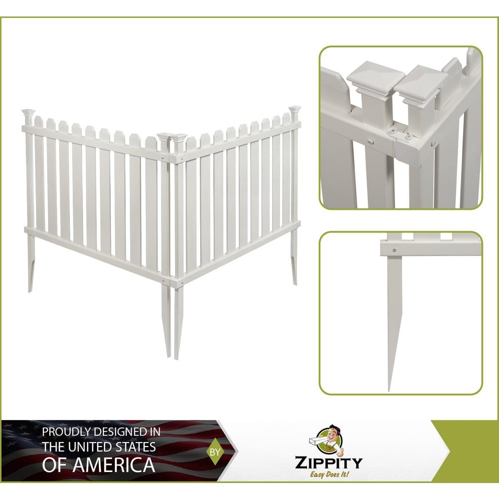 Zippity Outdoor Products Bella Puppy and Garden White Vinyl Fence Kit 2-Pack