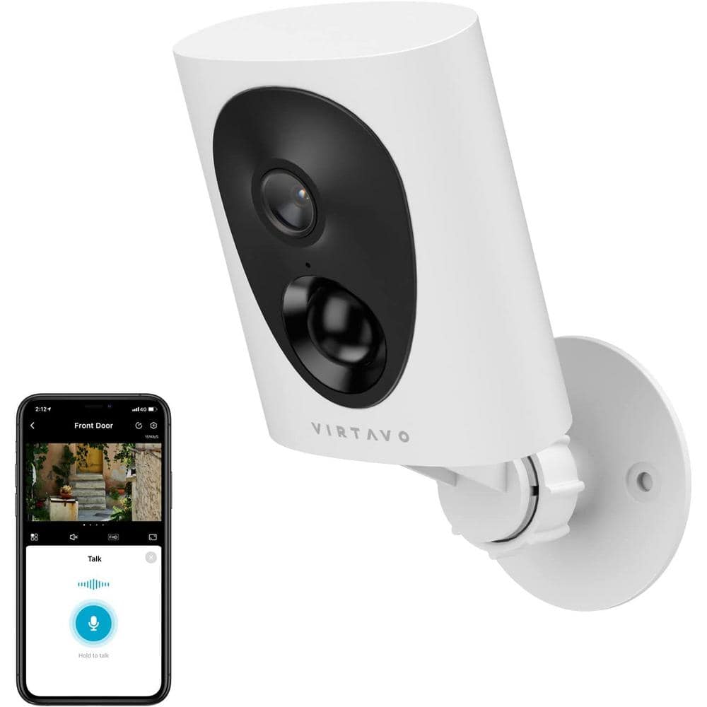 virtavo Pro Wi-Fi 1080p Indoor/Outdoor Wire-free Home Security Camera, Night Vision, Rechargeable, 2-way Audio, Smart Detection