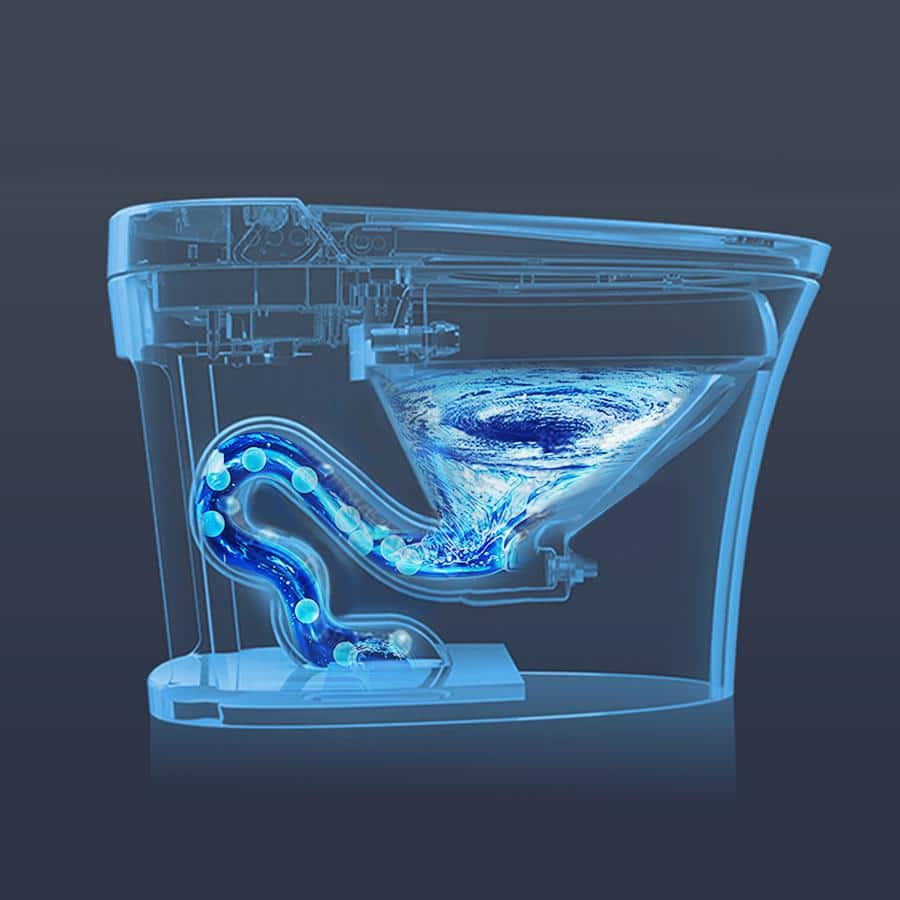 Virubi Elongated Smart Toilet Bidet with Dual Flush & Foot Sensor