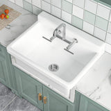 Vomlor 24 in. Wall Mount Fireclay Utility Sink with High Backsplash, White