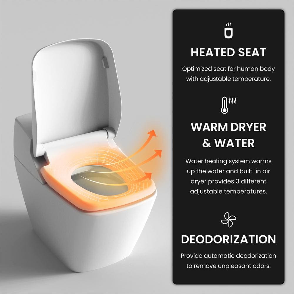 VOVO Stylement Tankless Smart Bidet Toilet with Auto Flush & Heated Seat
