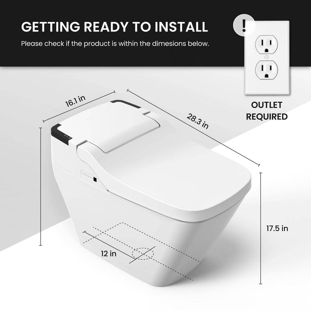 VOVO Stylement Tankless Smart Bidet One-Piece Toilet with UV LED Auto Flush & Heated Seat