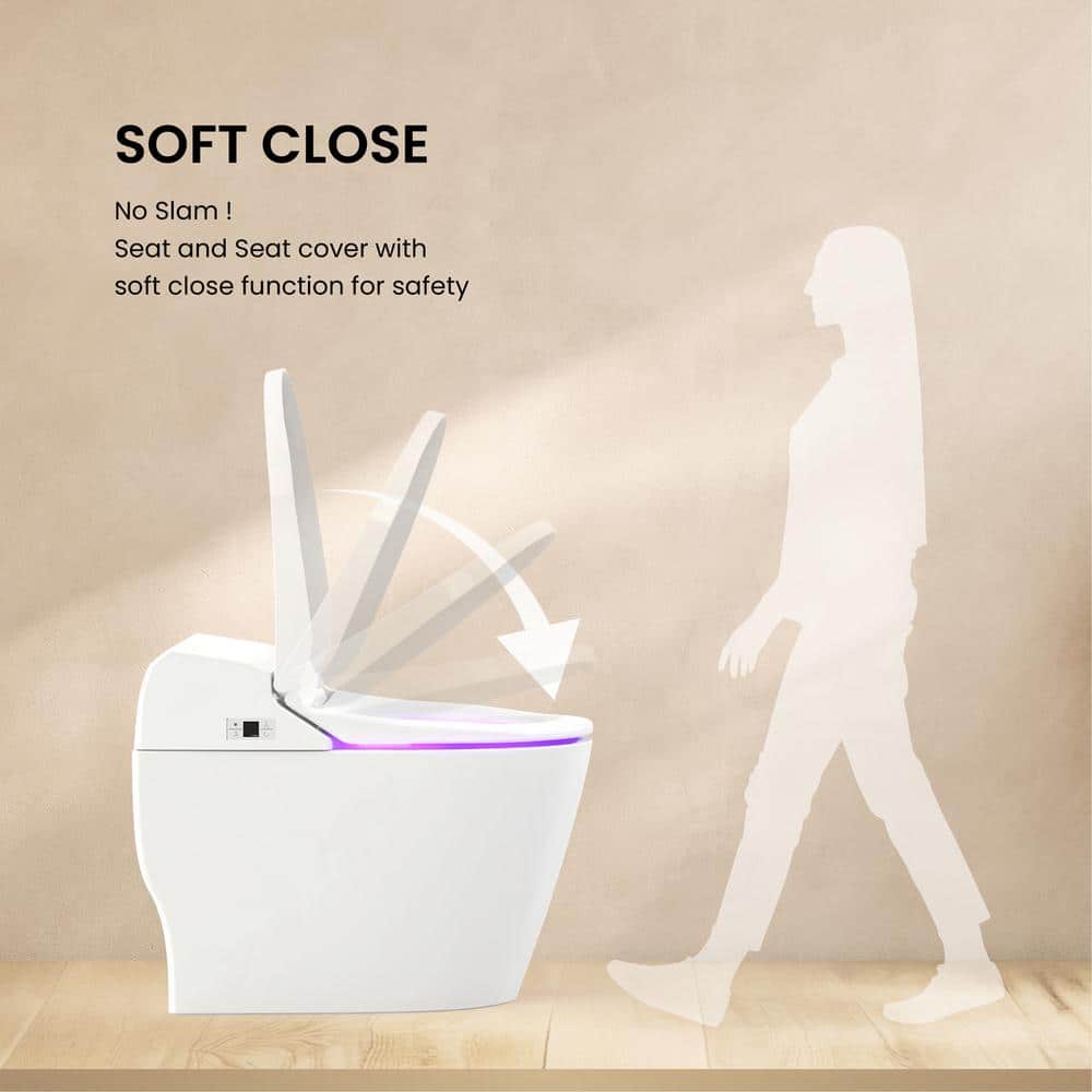 VOVO Stylement Tankless Smart Bidet Toilet in White - UV LED, Auto Flush, Heated Seat
