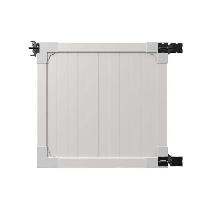 WamBam Fence 4 ft. H x 4 ft. W Westport White Vinyl Privacy Fence Gate with Stainless Steel Hardware