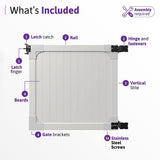 WamBam Fence 4 ft. H x 4 ft. W Westport White Vinyl Privacy Fence Gate with Stainless Steel Hardware