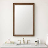 James Martin Vanities Glenbrooke 26" x 40" Rectangular Bathroom Vanity Mirror in White Wash Walnut