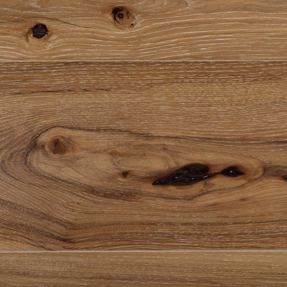 NATU White Washed Hickory 3/8 in. T x 7.5 in. W Click Lock Wire Brushed Engineered Hardwood Flooring (19.4 sq.ft./case)