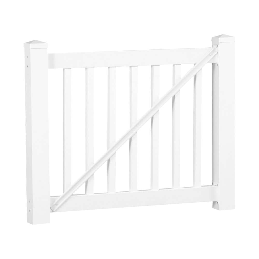 Weatherables Walton 3 ft. H x 5 ft. W White Vinyl Railing Gate Kit