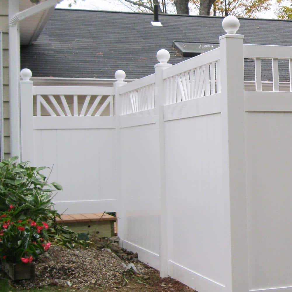 Weatherables 5 in. x 5 in. White Vinyl Ball Post Cap