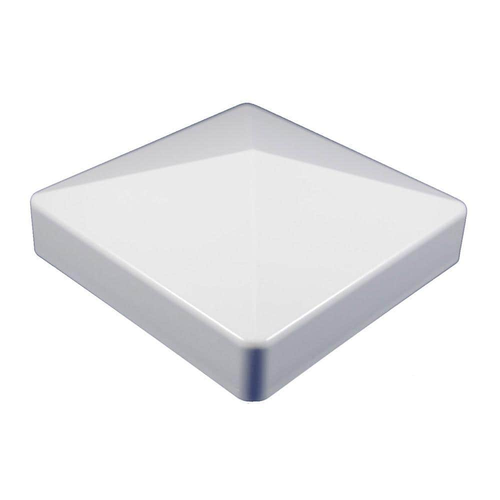 Weatherables 4 in. x 4 in. White Vinyl External Pyramid Post Cap