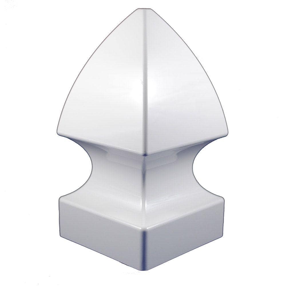 Weatherables 5 in. x 5 in. White Vinyl Gothic Post Cap