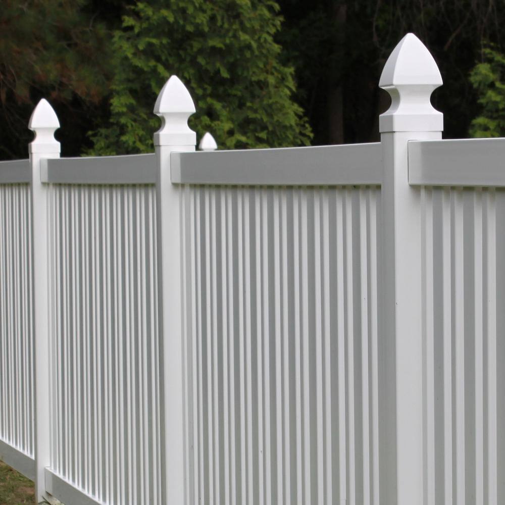 Weatherables 5 in. x 5 in. White Vinyl Gothic Post Cap