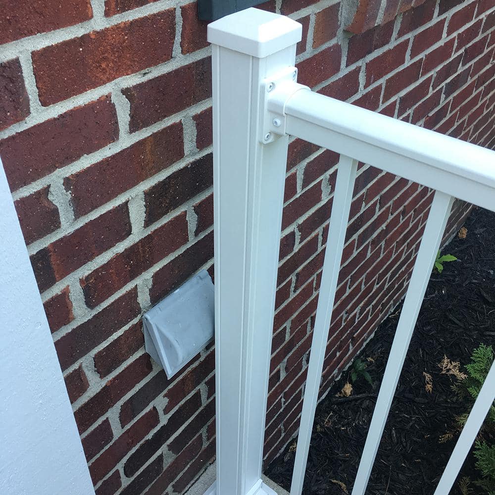 Weatherables Stanford 2.5 in. x 2.5 in. x 54 in. Textured White Aluminum Post Kit