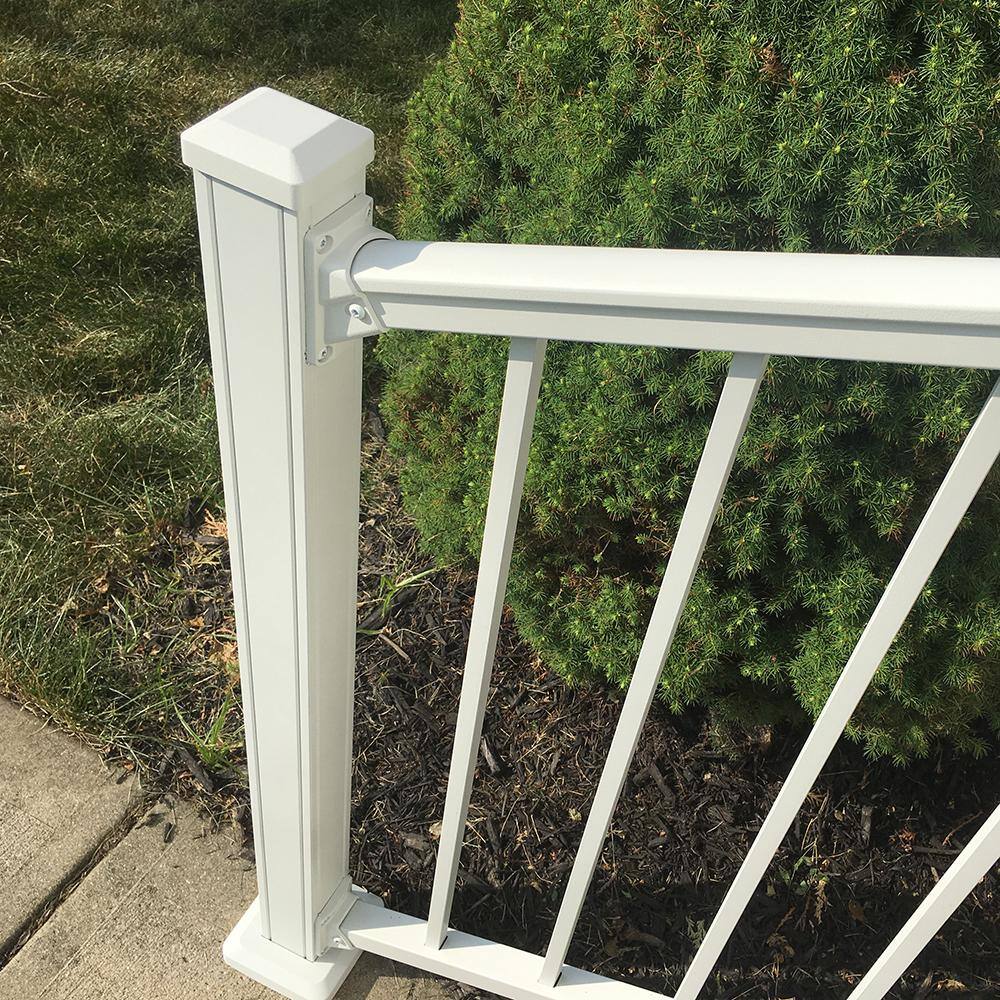 Weatherables Stanford 2.5 in. x 2.5 in. x 54 in. Textured White Aluminum Post Kit