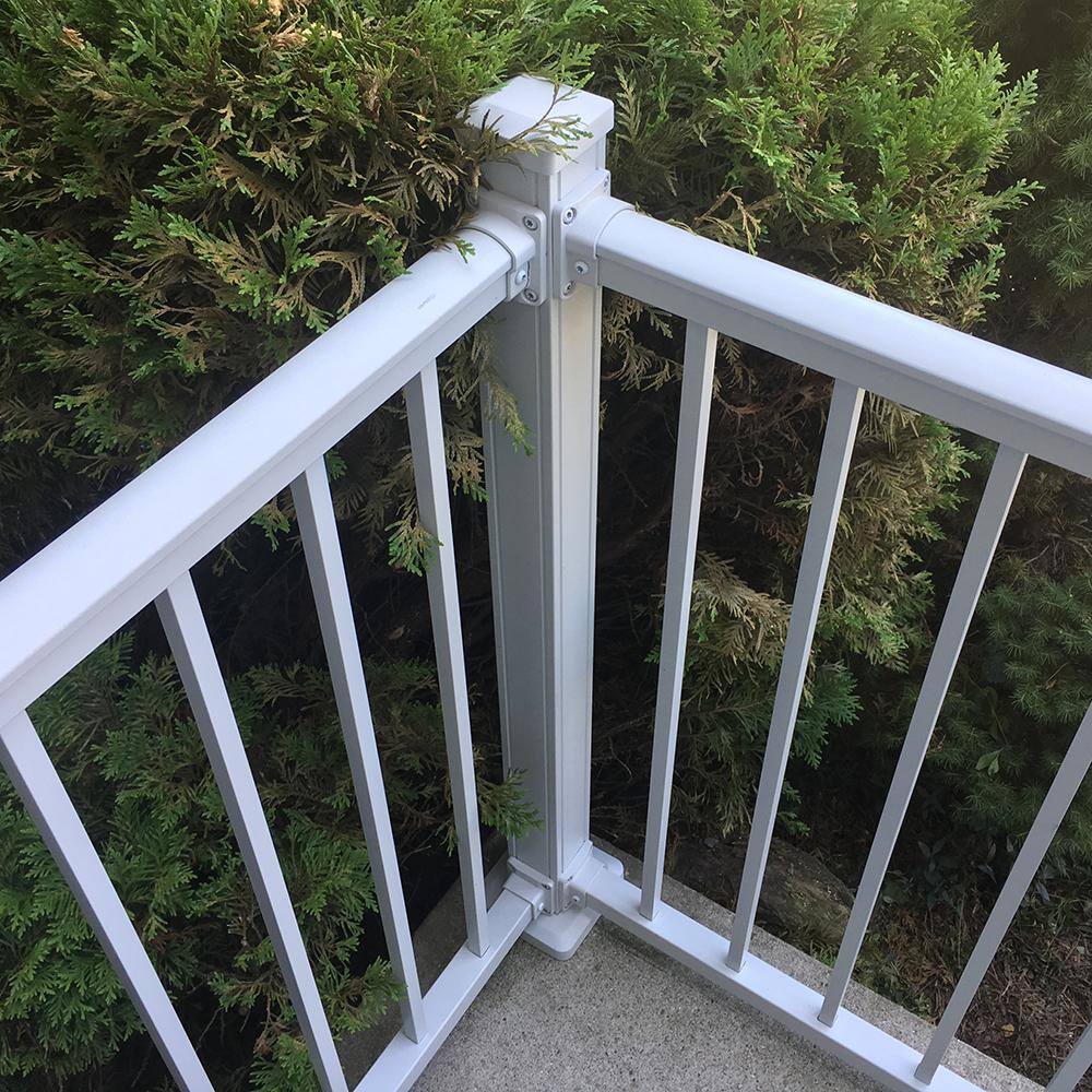 Weatherables Stanford 2.5 in. x 2.5 in. x 54 in. Textured White Aluminum Post Kit