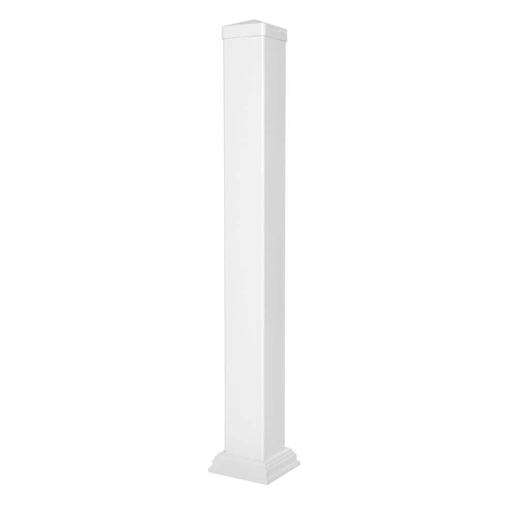 Weatherables 38 in. Vinyl White Railing Post Sleeve Kit