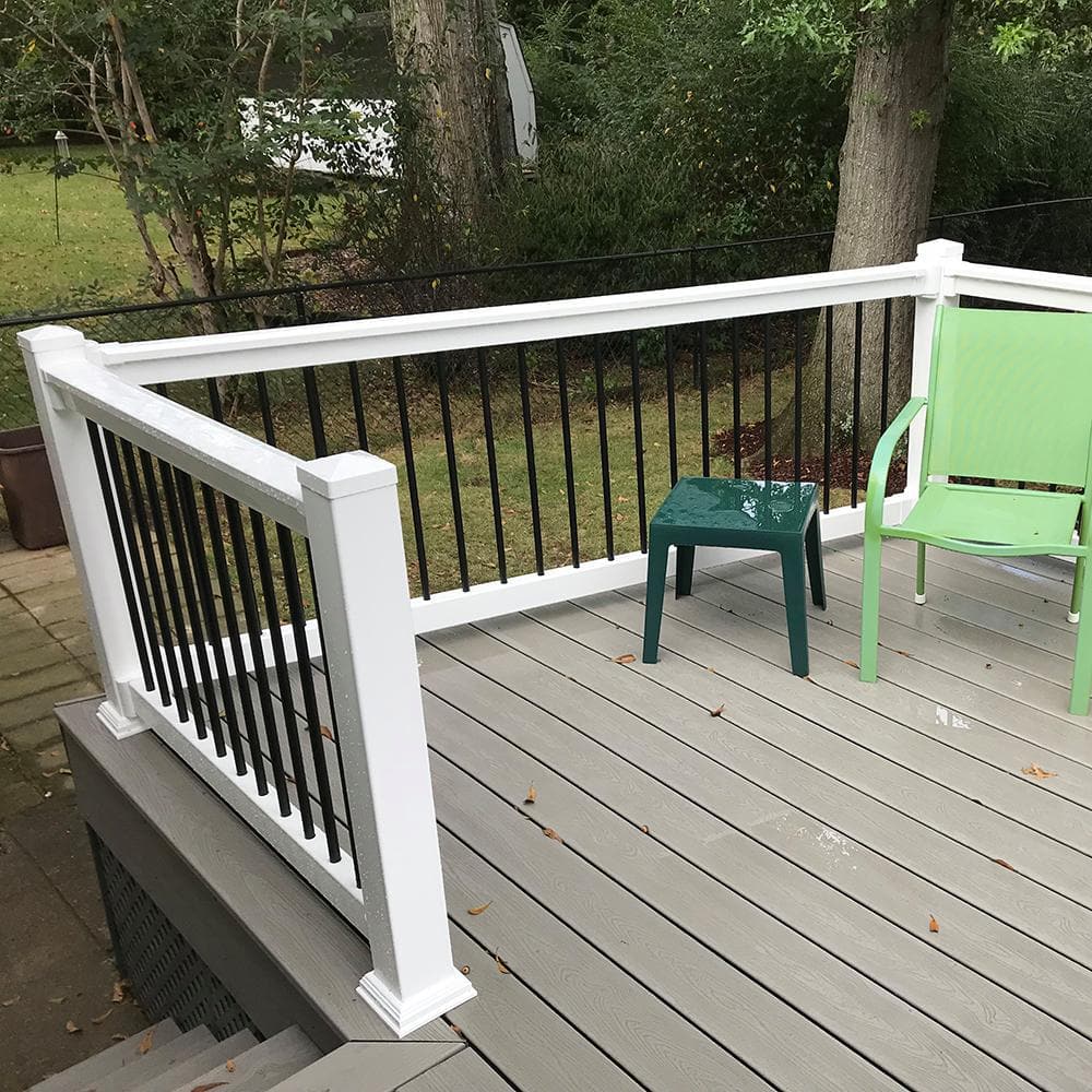 Weatherables 38 in. Vinyl White Railing Post Sleeve Kit