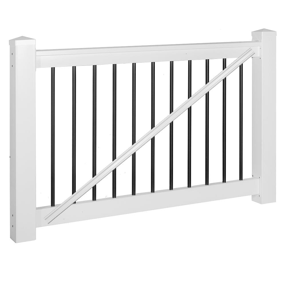 Weatherables Bellaire 3.5 ft. H x 5 ft. W White Vinyl Railing Gate Kit