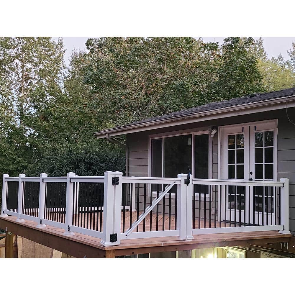 Weatherables Vilano 3.5 ft. H x 5 ft. W White Vinyl Railing Gate Kit