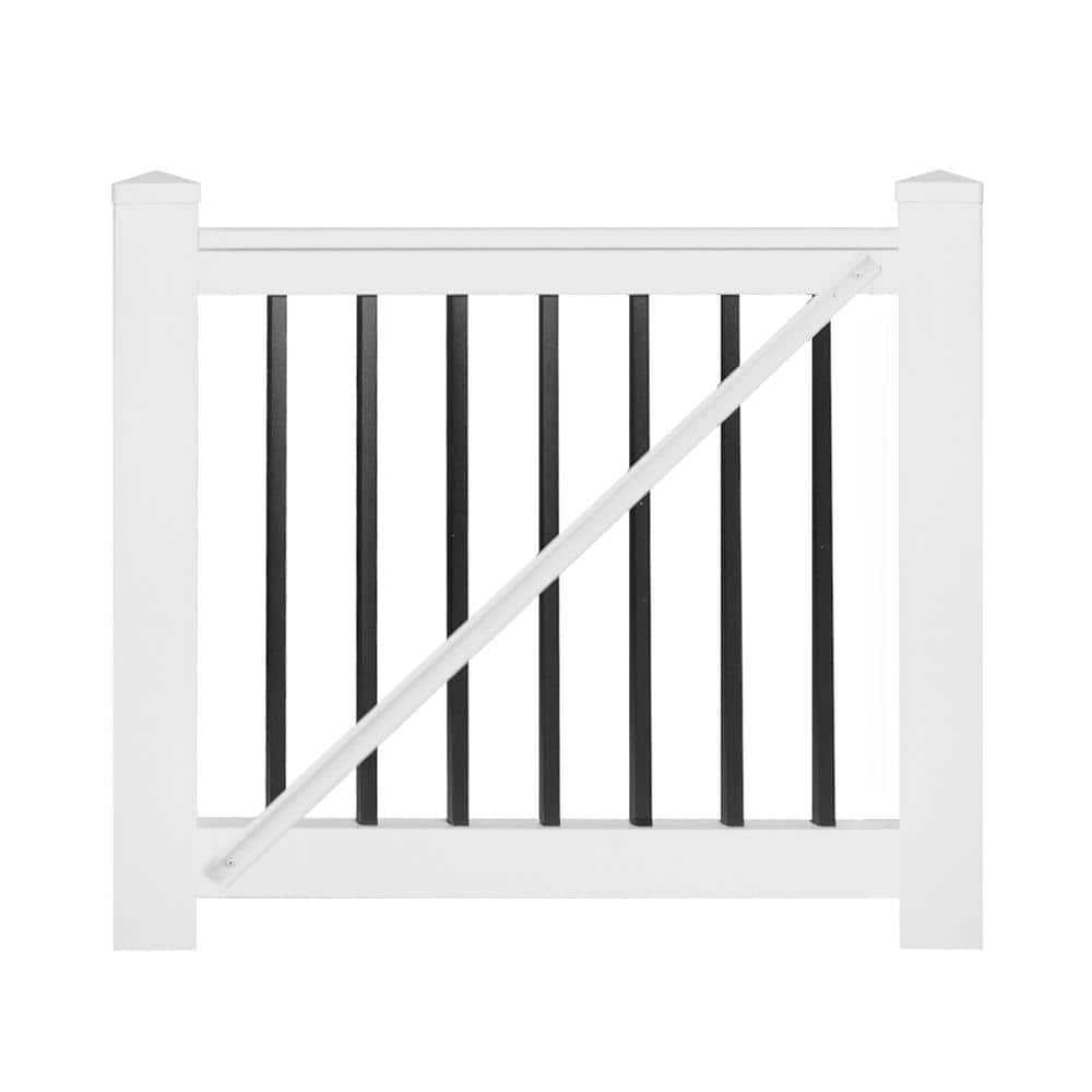 Weatherables Vilano 3.5 ft. H x 5 ft. W White Vinyl Railing Gate Kit