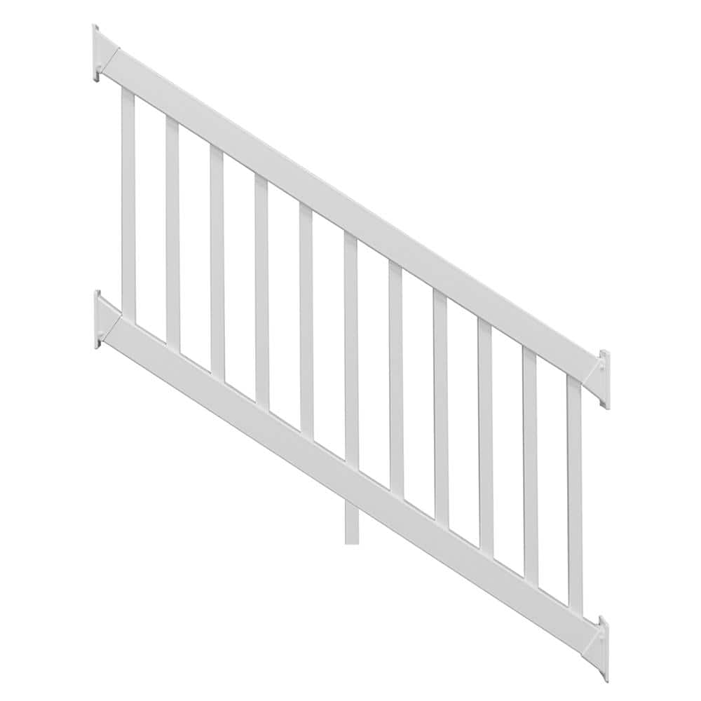 Weatherables Naples 3 ft. H x 6 ft. W White Vinyl Stair Railing Kit