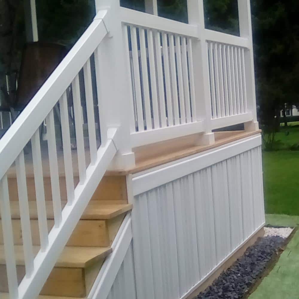 Weatherables Naples 3 ft. H x 6 ft. W White Vinyl Stair Railing Kit