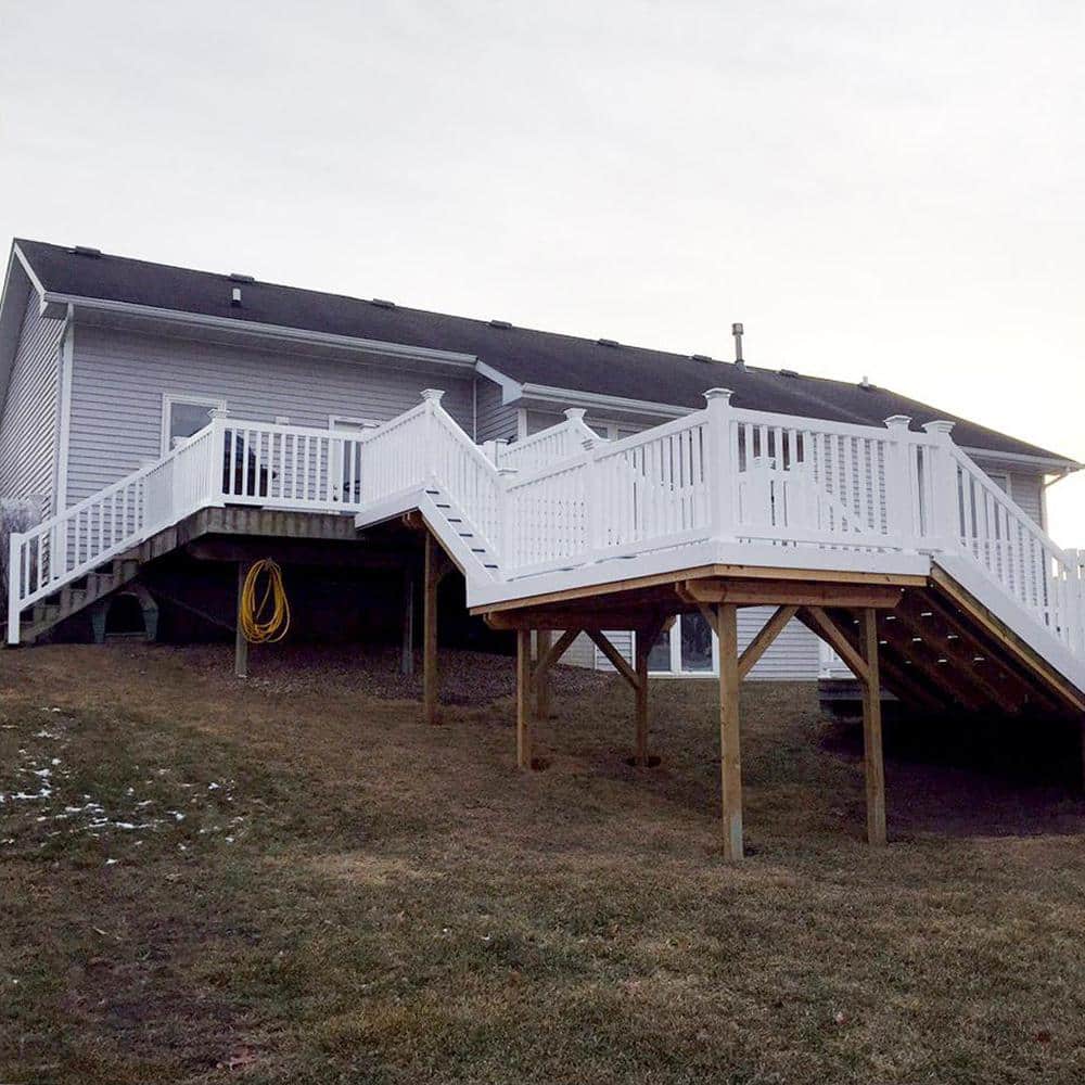 Weatherables Naples 3 ft. H x 6 ft. W White Vinyl Stair Railing Kit