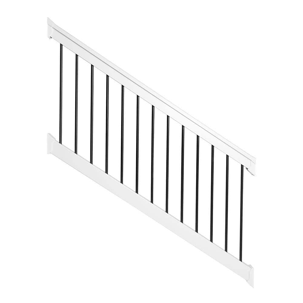 Weatherables Bellaire 3 ft. H x 96 in. W White Vinyl Stair Railing Kit
