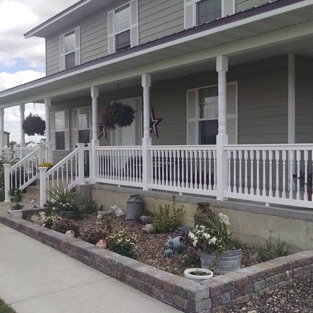Weatherables Delray 3 ft. H x 6 ft. W White Vinyl Stair Railing Kit with Colonial Spindles