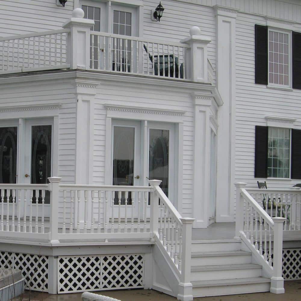 Weatherables Delray 3 ft. H x 6 ft. W White Vinyl Stair Railing Kit with Colonial Spindles