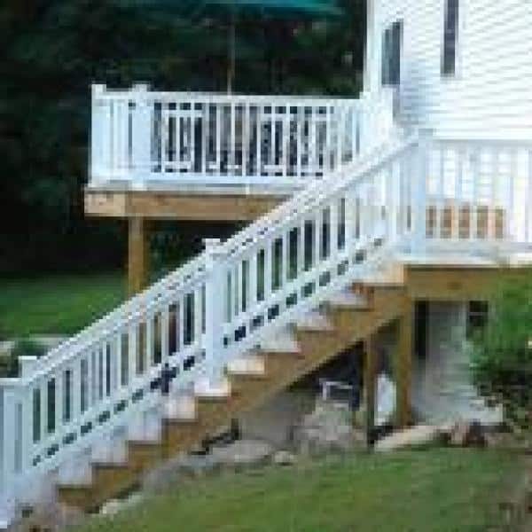 Weatherables Vanderbilt 3 ft. H x 8 ft. W White Vinyl Stair Railing Kit