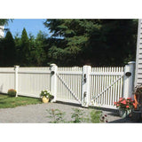 Weatherables Hartford 10 ft. W x 5 ft. H White Vinyl Picket Fence Double Gate Kit Includes Gate Hardware