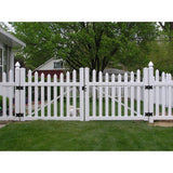 Weatherables Ellington White Vinyl Picket Fence Double Gate Kit