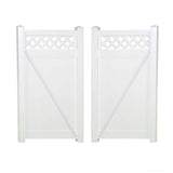 Weatherables Ashton 7.4 ft. W x 5 ft. H White Vinyl Privacy Fence Double Gate Kit