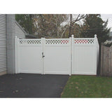 Weatherables Ashton 7.4 ft. W x 5 ft. H White Vinyl Privacy Fence Double Gate Kit