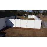 Weatherables Ashton 7.4 ft. W x 8 ft. H White Vinyl Privacy Fence Double Gate Kit