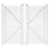 Weatherables Ashton 7.4 ft. W x 8 ft. H White Vinyl Privacy Fence Double Gate Kit