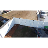 Weatherables Ashton 7.4 ft. W x 8 ft. H White Vinyl Privacy Fence Double Gate Kit