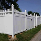 Weatherables Dora 10.8 ft. W x 7 ft. H White Vinyl Privacy Double Fence Gate Kit