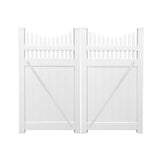 Weatherables Dora 10.8 ft. W x 7 ft. H White Vinyl Privacy Double Fence Gate Kit