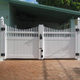 Weatherables Dora 10.8 ft. W x 7 ft. H White Vinyl Privacy Double Fence Gate Kit