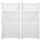 Weatherables Gideon 7 ft. W x 6 ft. H White Vinyl Privacy Double Fence Gate Kit